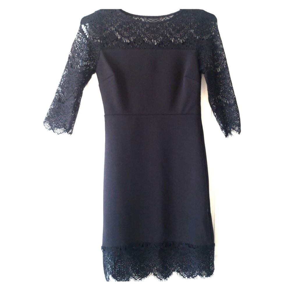 Express black crochet lace sheath dress size 0